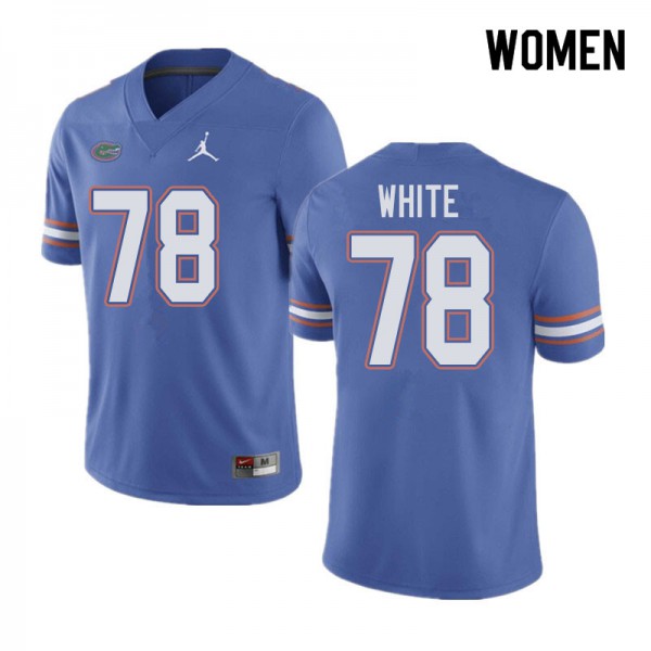 Jordan Brand Women #78 Ethan White Florida Gators College Football Jerseys Blue